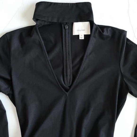 CINQ a Sept Bodysuit Black Choker Lace Cuff Long Sleeves - Picture 4 of 12